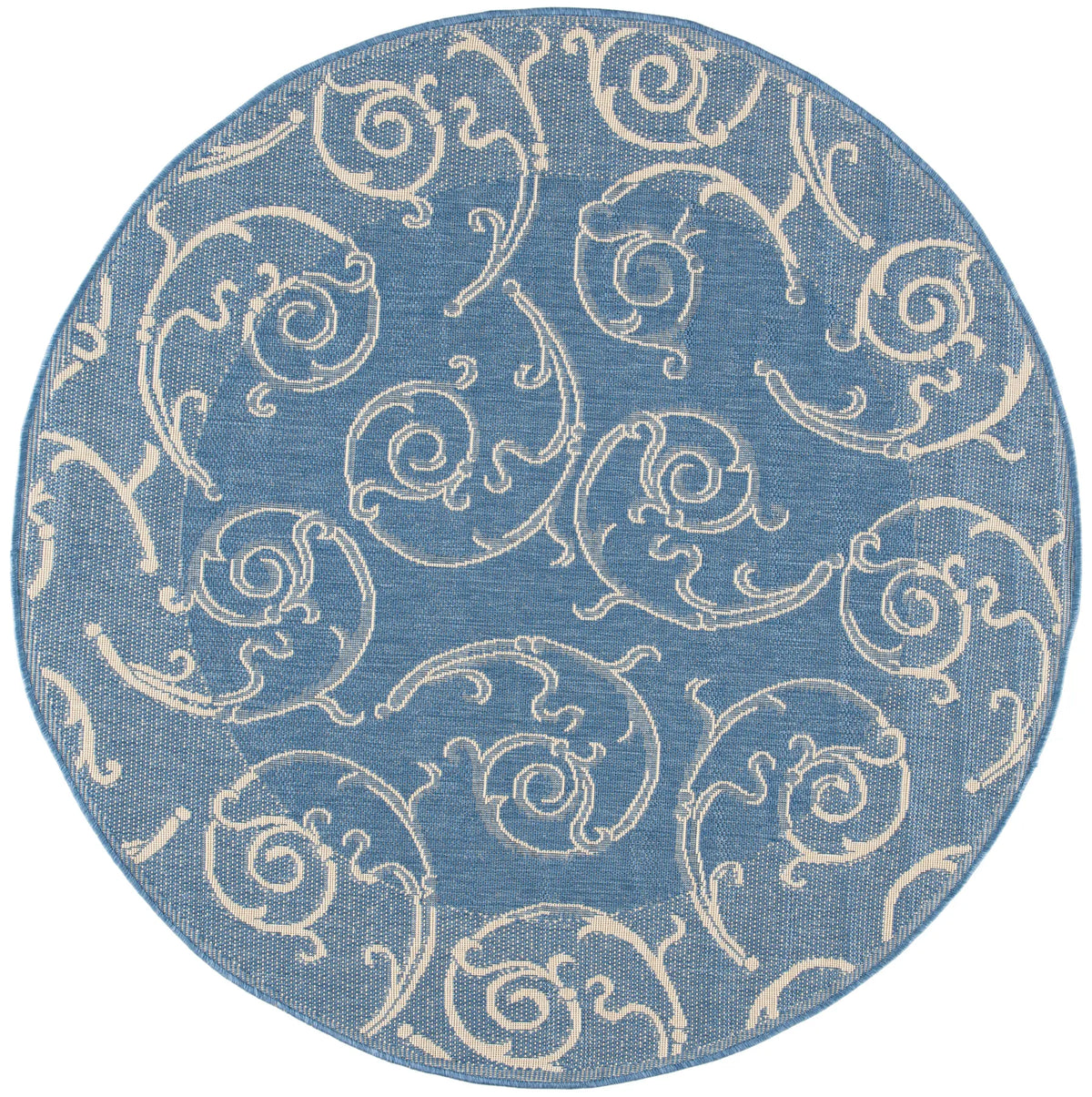 Safavieh Courtyard 5'-3" x 5'-3" Rug in Blue / Natural