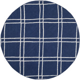 Safavieh Dhurries 6'-0" x 6'-0" Rug in Navy / Ivory