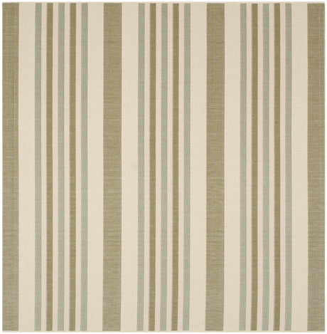 Safavieh Courtyard 6'-7" x 6'-7" Rug in Beige / Green