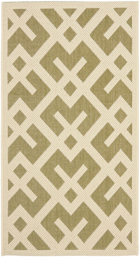 Safavieh Courtyard 2'-0" x 3'-7" Rug in Green / Bone