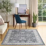 Nourison Astra Machine Washable ASW20 Machine Made Slate Rug