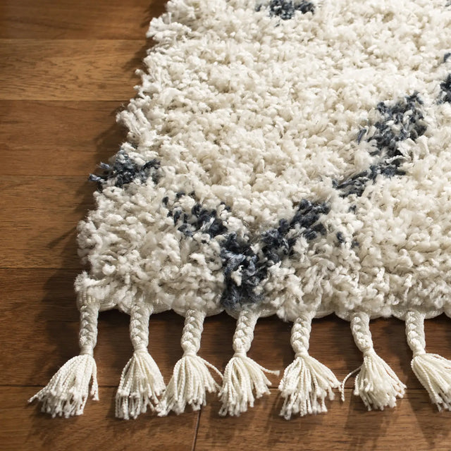 Safavieh Pro Lux Shag 400 4'-0" x 6'-0" Rug in Cream / Blue