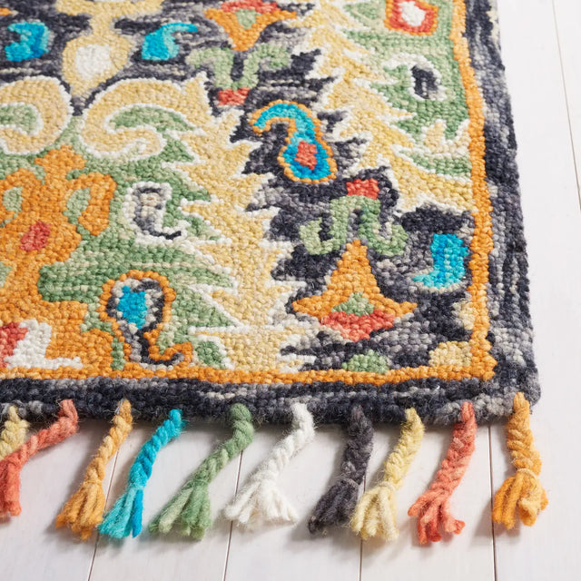 Safavieh Blossom 5'-0" x 8'-0" Rug in Charcoal / Gold