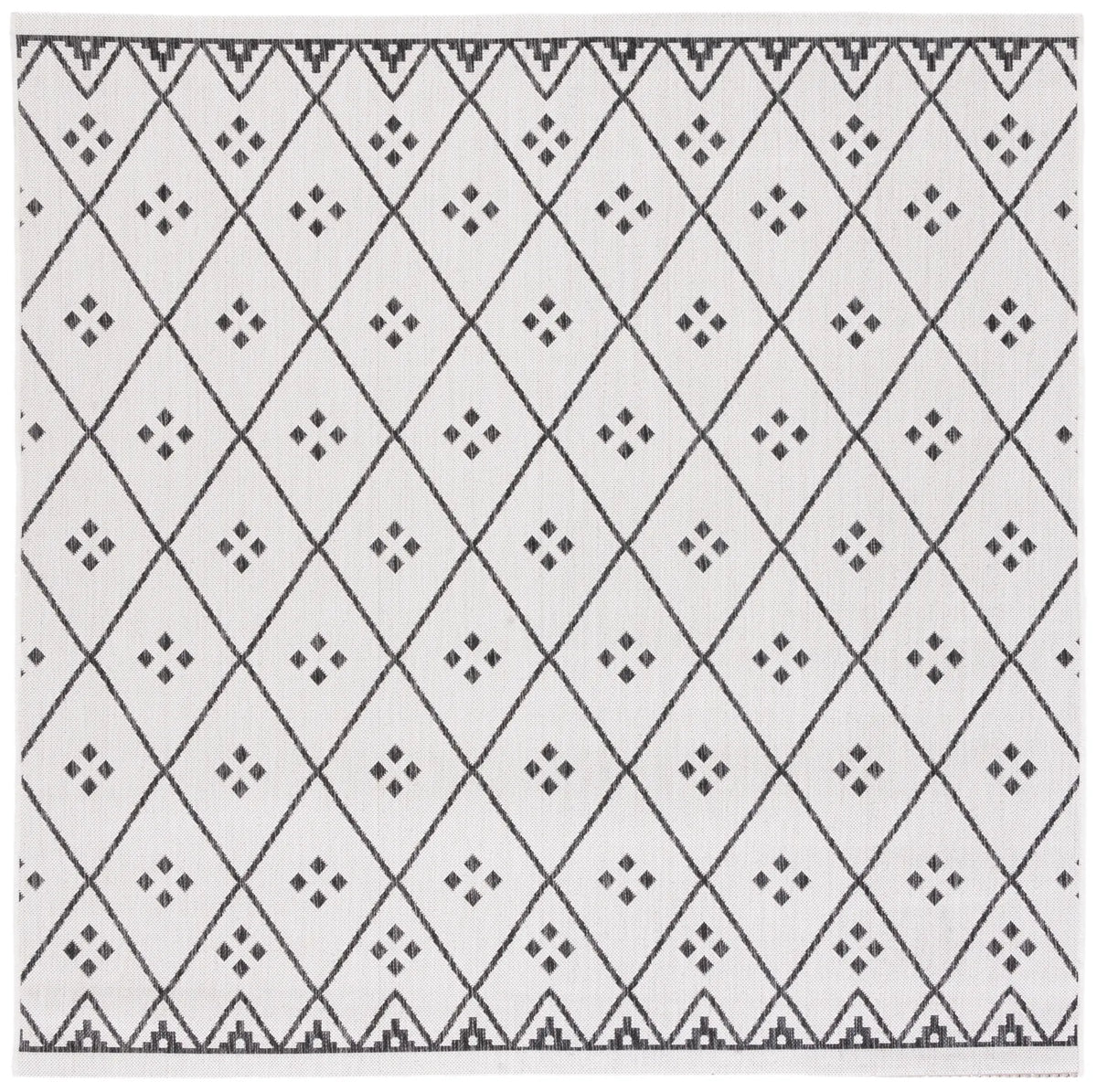 Safavieh Courtyard 6'-7" x 6'-7" Rug in Ivory / Black