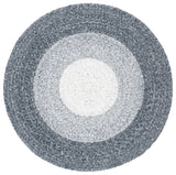 Safavieh Braided 3'-0" x 3'-0" Rug in Dark Grey / Ivory
