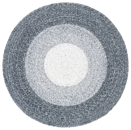 Safavieh Braided 3'-0" x 3'-0" Rug in Dark Grey / Ivory