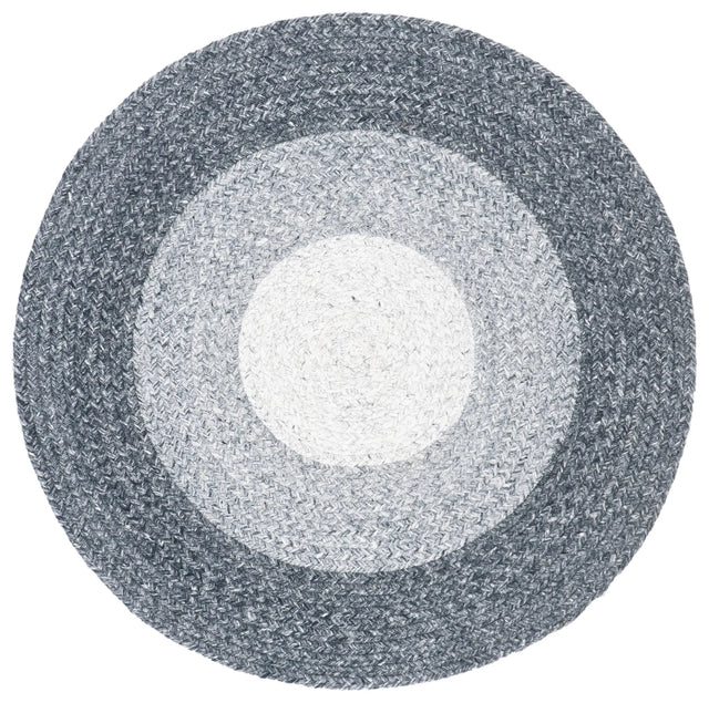 Safavieh Braided 3'-0" x 3'-0" Rug in Dark Grey / Ivory