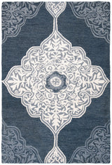 Safavieh Micro-Loop 4'-0" x 6'-0" Rug in Grey / Navy