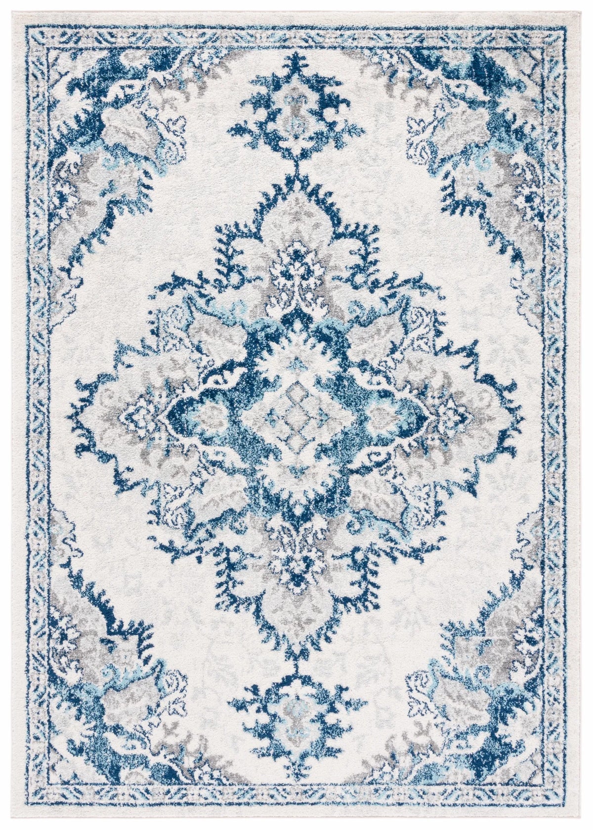 Safavieh Tulum 4'-0" x 6'-0" Rug in Ivory / Blue
