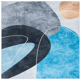 Safavieh Malibu 6'-0" x 6'-0" Rug in Dark Grey / Turquoise