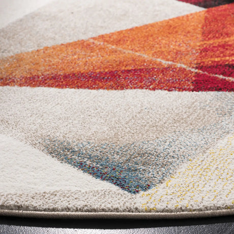 Safavieh Porcello 10'-0" x 10'-0" Rug in Light Grey / Orange