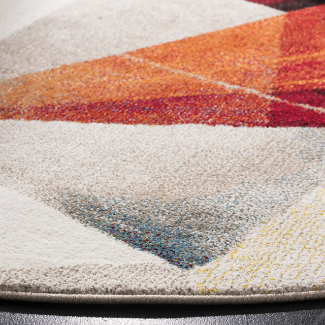 Safavieh Porcello 10'-0" x 10'-0" Rug in Light Grey / Orange