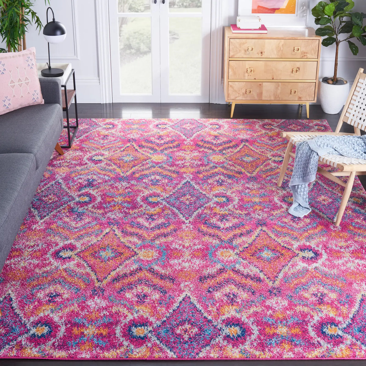 Safavieh Madison 10'-0" x 14'-0" Rug in Fuchsia / Multi