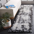 Safavieh Lindsay Shag 2'-2" x 8'-0" Rug in Dark Grey / Grey