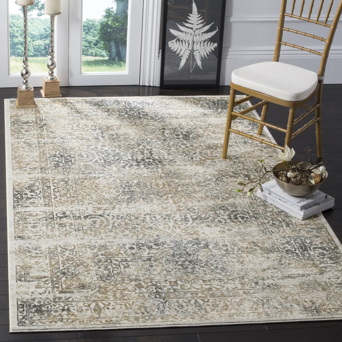 Safavieh Princeton 5'-3" x 7'-6" Rug in Silver / Anthracite