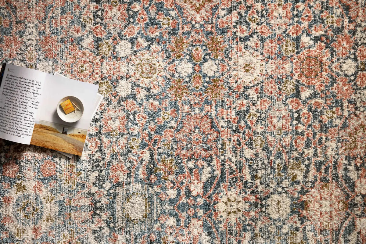 Loloi Saban Sab-03 Navy/Rust Rugs - styled aerial 1