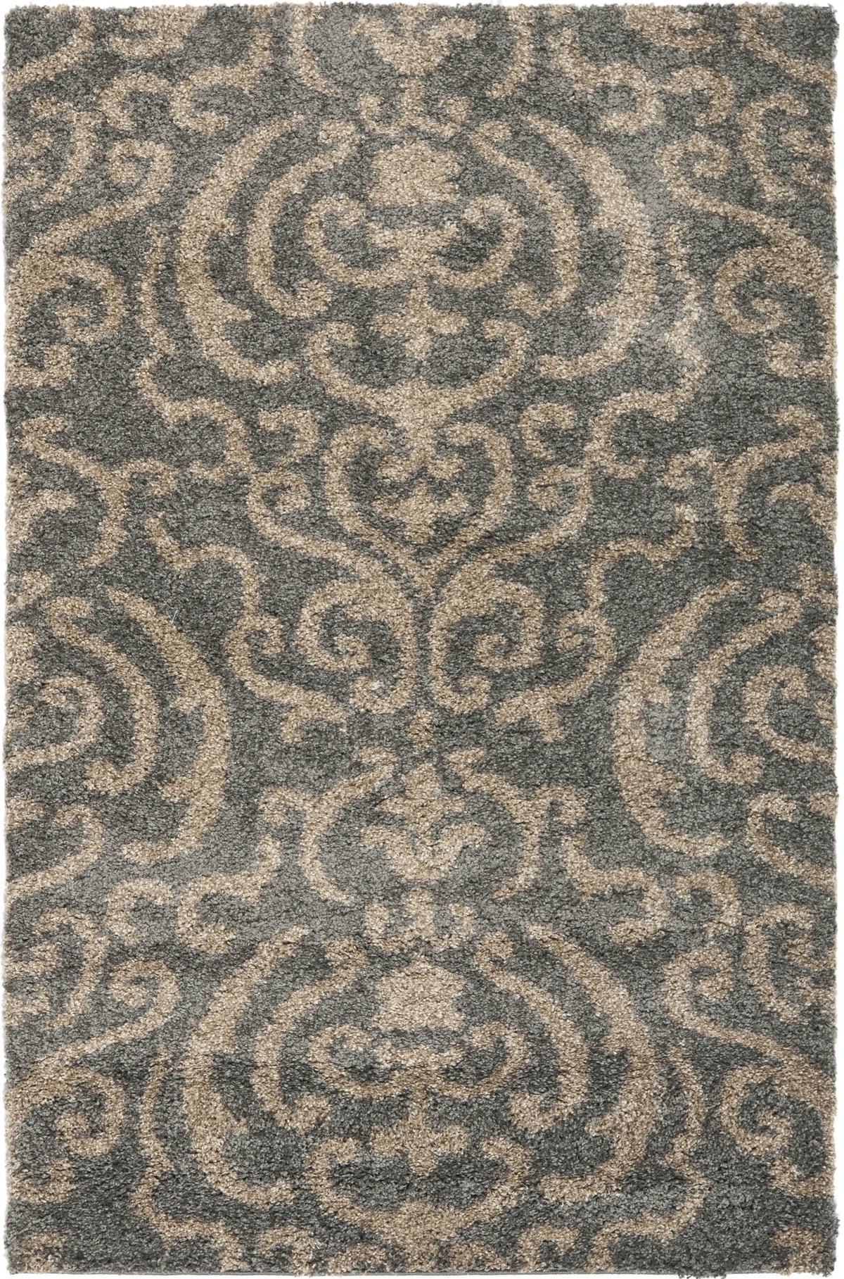 Safavieh Florida Shag 3'-3" x 5'-3" Rug in Grey / Beige