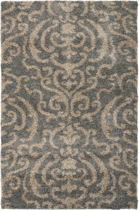 Safavieh Florida Shag 3'-3" x 5'-3" Rug in Grey / Beige
