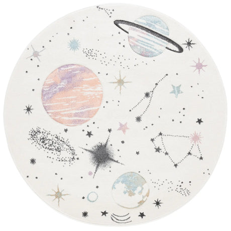 Safavieh Carousel Kids 100 5'-3" x 5'-3" Rug in Ivory / Orange