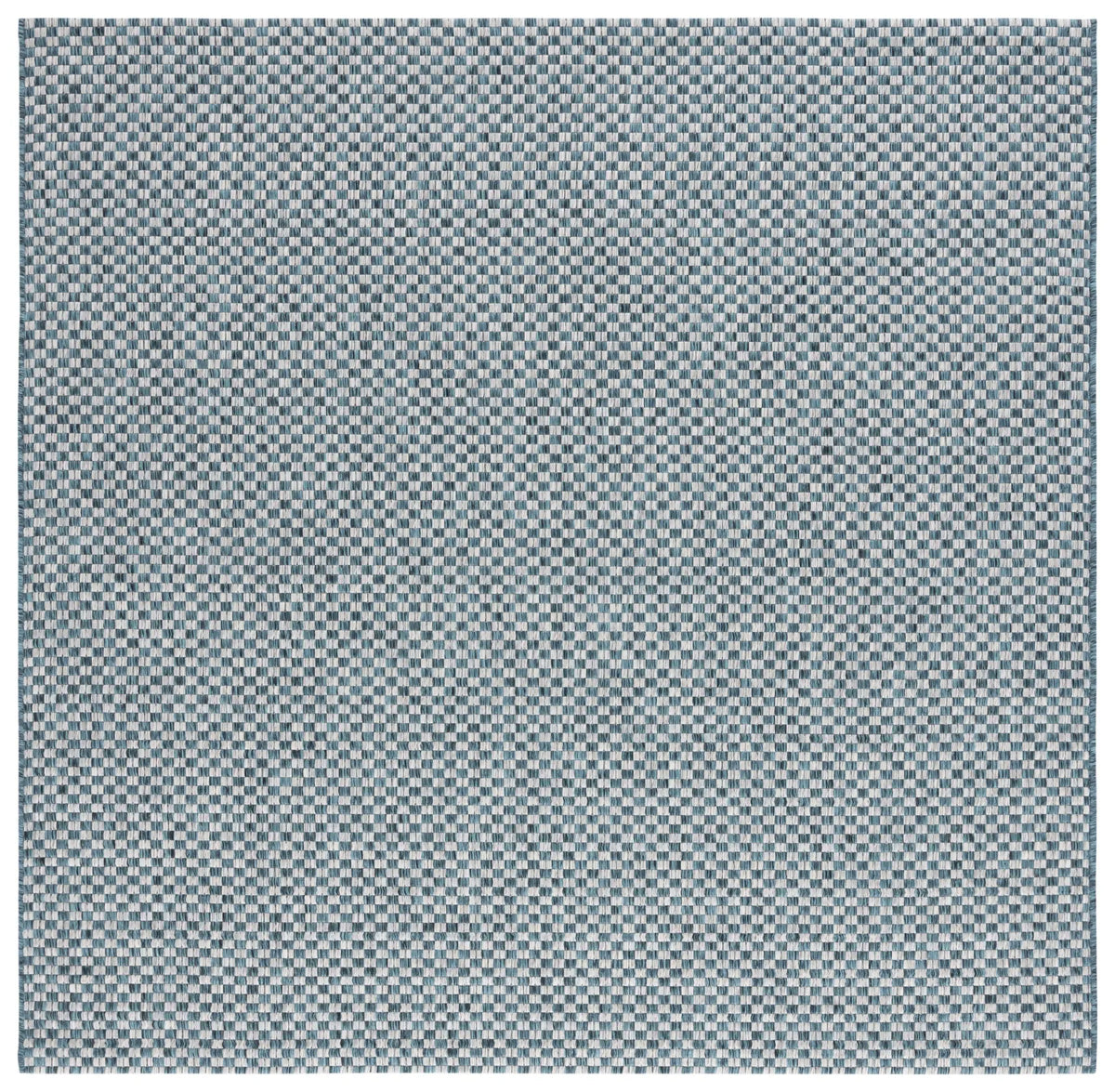 Safavieh Courtyard 6'-7" x 6'-7" Rug in Turquoise / Light Grey