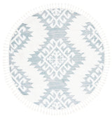Safavieh Moroccan Tassel Shag 6'-7" x 6'-7" Rug in Teal / Ivory