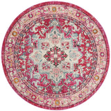 Safavieh Monaco 6'-7" x 6'-7" Rug in Fuchsia / Light Blue
