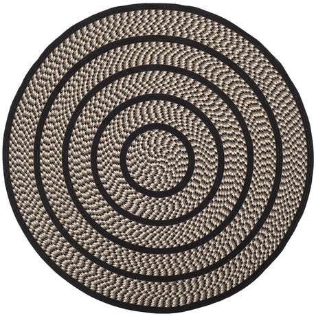 Safavieh Braided 5'-0" x 5'-0" Rug in Ivory / Black