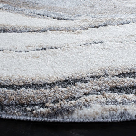 Safavieh Cyrus Shag 6'-7" x 6'-7" Rug in Ivory / Grey