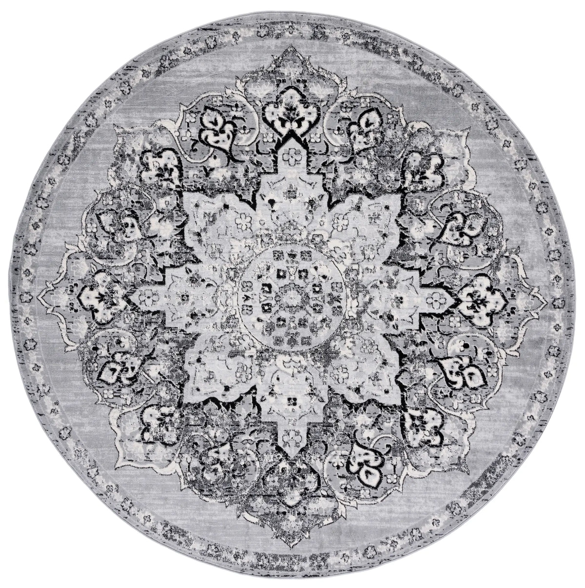 Safavieh Brentwood 6'-7" x 6'-7" Rug in Silver / Black