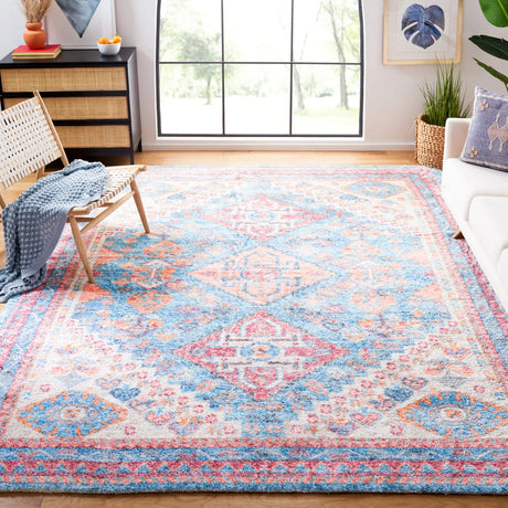 Safavieh Saffron 8'-0" x 10'-0" Rug in Blue / Rust
