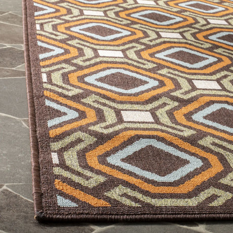 Safavieh Veranda 5'-3" x 7'-7" Rug in Chocolate / Terracotta