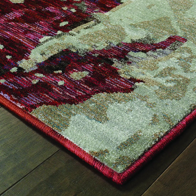 Oriental Weavers Sphinx Evolution 8028B Red/Beige Rugs - corner detail