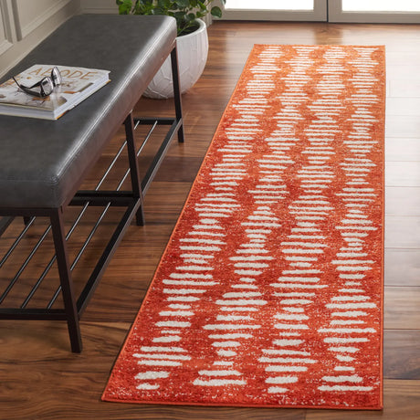 Safavieh Tulum 2'-0" x 8'-0" Rug in Rust / Ivory