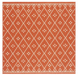 Safavieh Courtyard 6'-7" x 6'-7" Rug in Terracotta / Light Beige