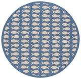 Safavieh Courtyard 5'-3" x 5'-3" Rug in Blue / Beige