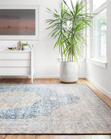 Loloi Layla Lay-07 Blue / Tangerine Rugs - room scene 1