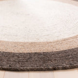 Safavieh Braided 3'-0" x 3'-0" Rug in Charcoal / Ivory