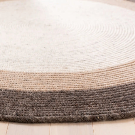 Safavieh Braided 3'-0" x 3'-0" Rug in Charcoal / Ivory