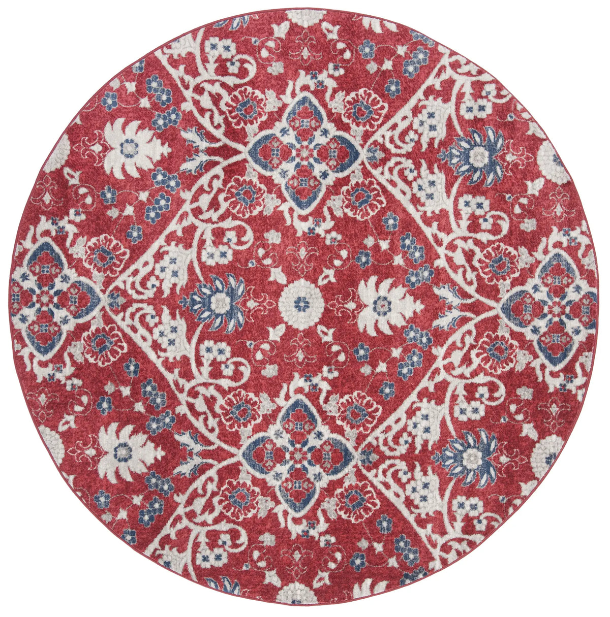 Safavieh Brentwood 6'-7" x 6'-7" Rug in Red / Ivory