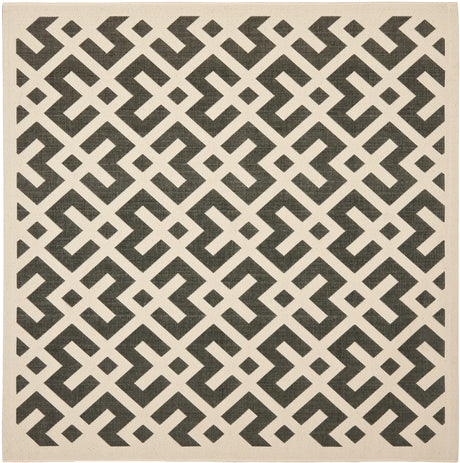 Safavieh Courtyard 6'-7" x 6'-7" Rug in Black / Beige