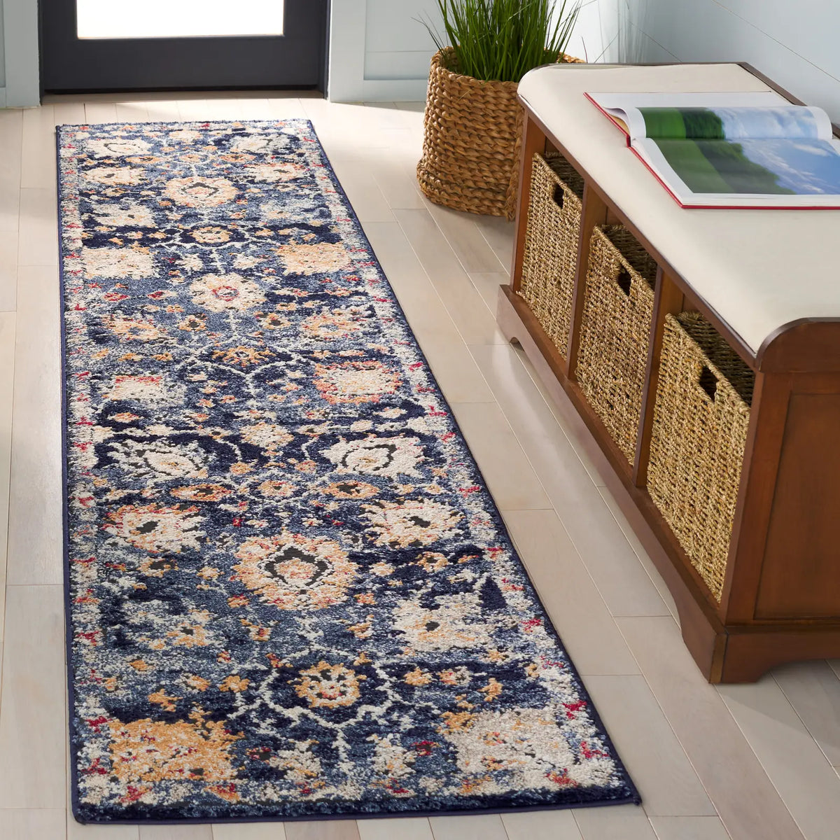 Safavieh Luna 2'-2" x 9'-0" Rug in Navy / Blue