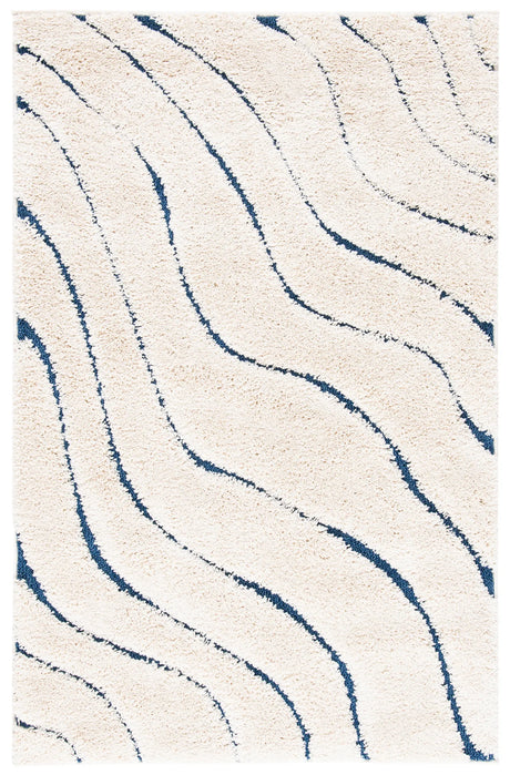 Safavieh Florida Shag 3'-3" x 5'-3" Rug in Cream / Blue