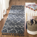 Safavieh Pro Lux Shag 400 2'-0" x 8'-0" Rug in Blue / Creme