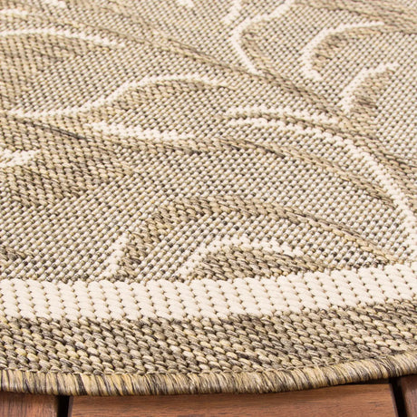 Safavieh Courtyard 5'-3" x 5'-3" Rug in Brown / Natural