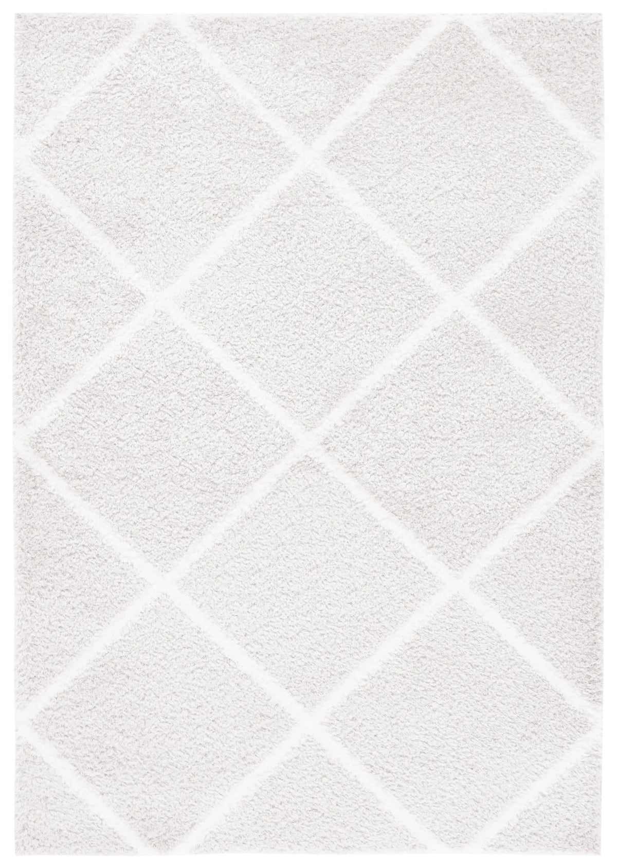 Safavieh Tahoe Shag 4'-0" x 6'-0" Rug in Silver / White