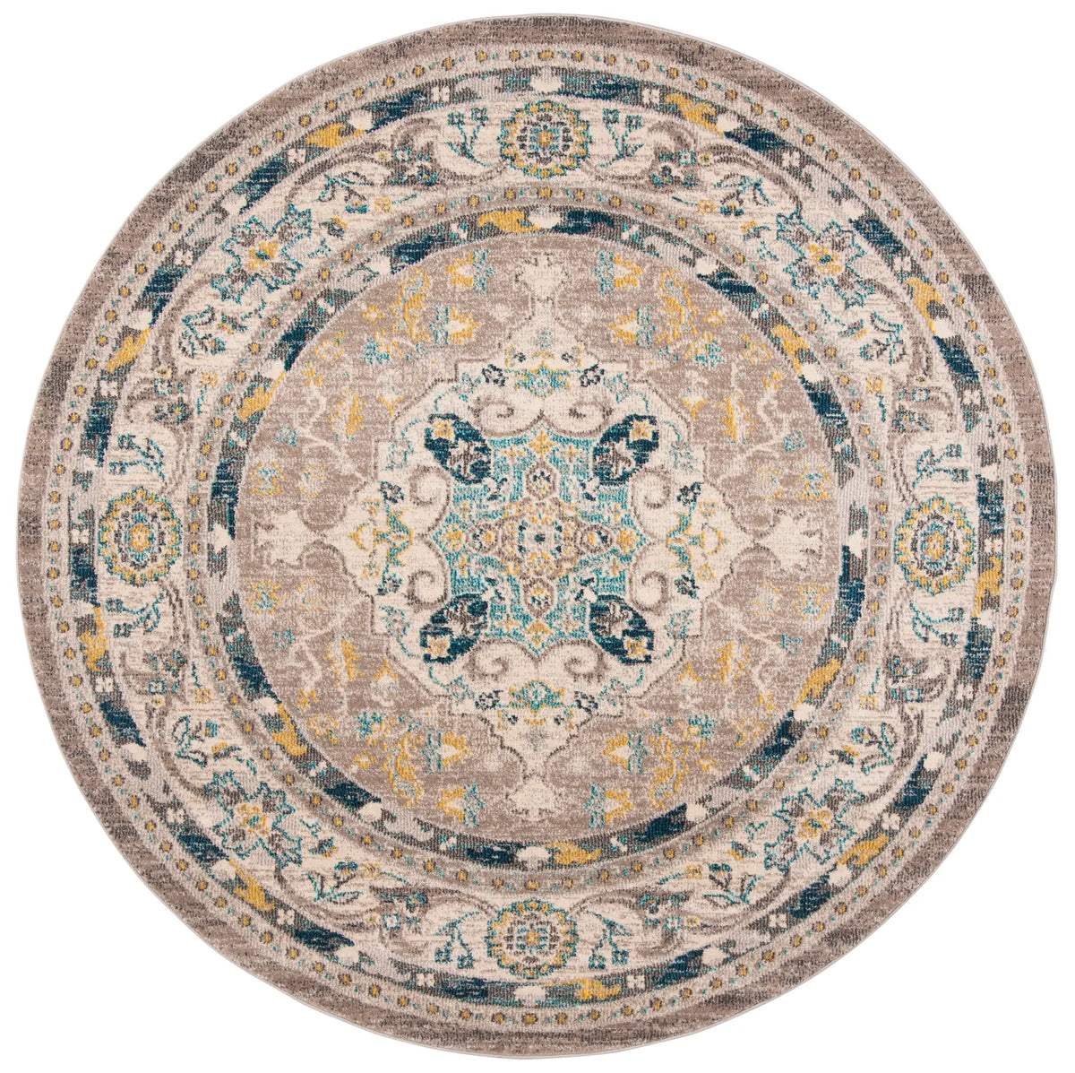 Safavieh Phoenix 100 6'-7" x 6'-7" Rug in Ivory / Grey