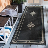 Safavieh Courtyard 2'-7" x 8'-2" Rug in Black / Creme