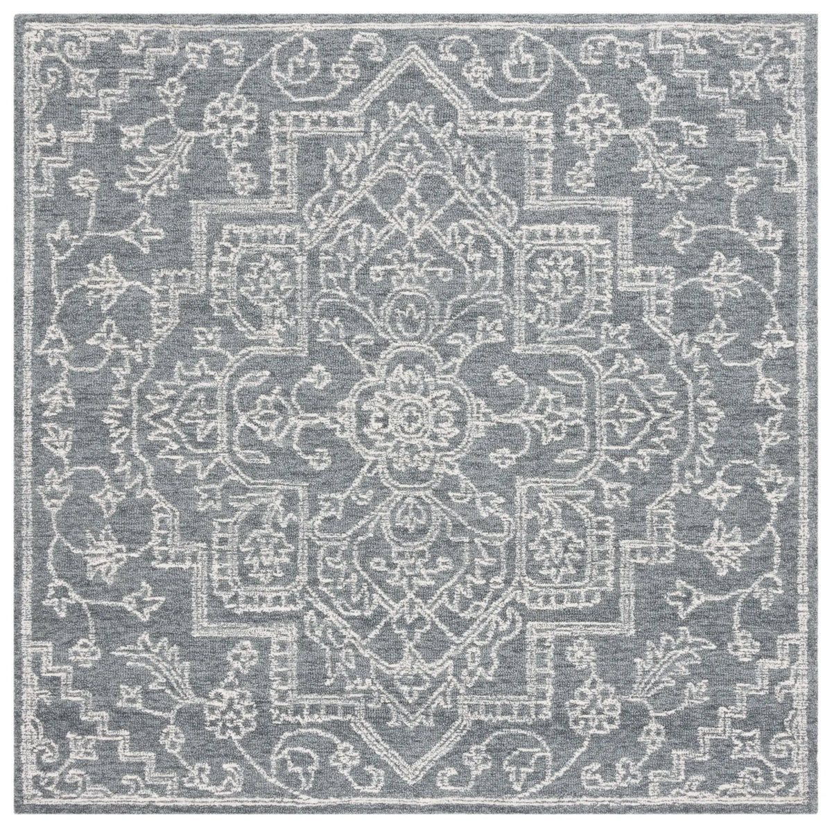 Safavieh Micro-Loop 6'-0" x 6'-0" Rug in Grey / Ivory