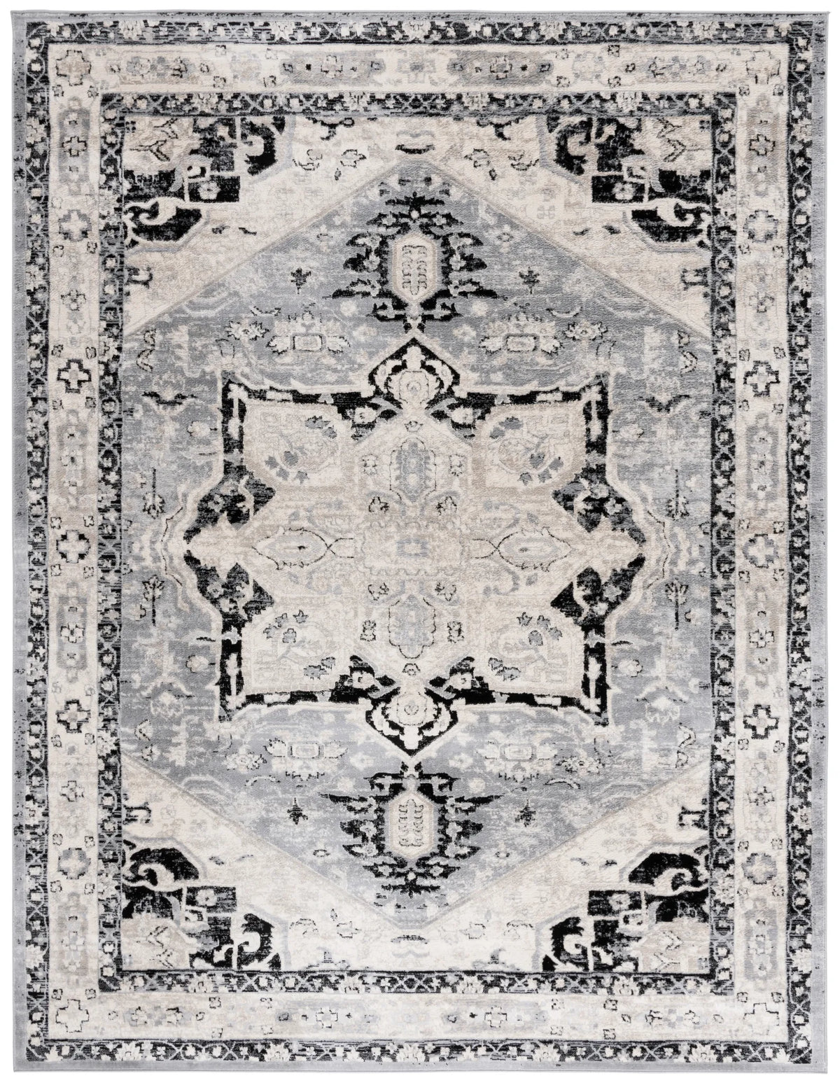 Safavieh Brentwood 10'-0" x 13'-0" Rug in Silver / Black