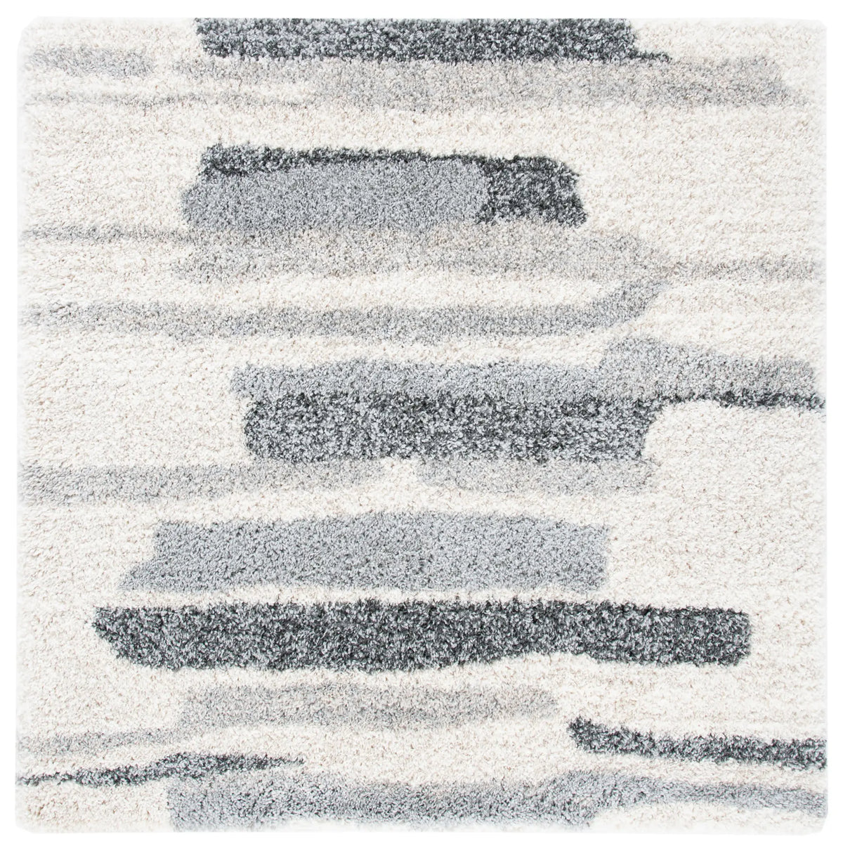 Safavieh Fontana Shag  800 6'-7" x 6'-7" Rug in Grey / Ivory